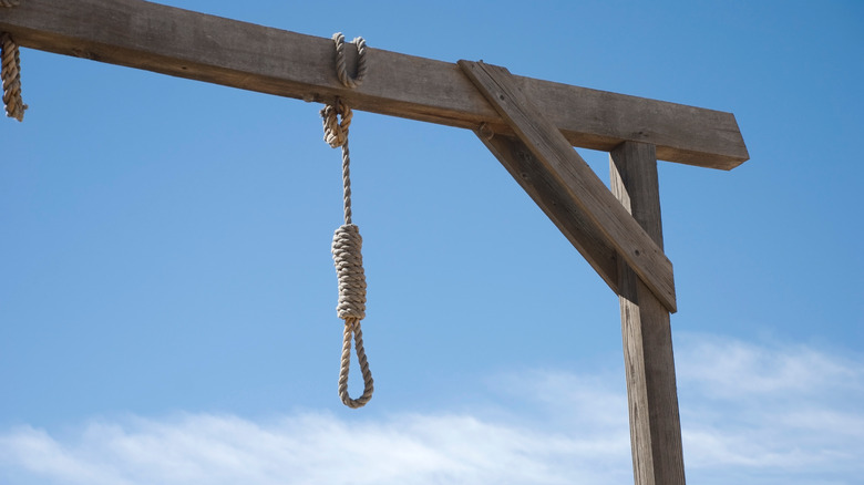 Noose hanging from gallows