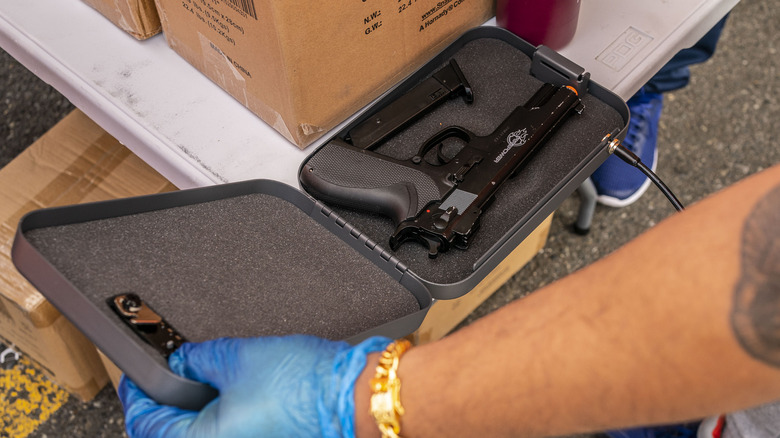 gun in a lockbox